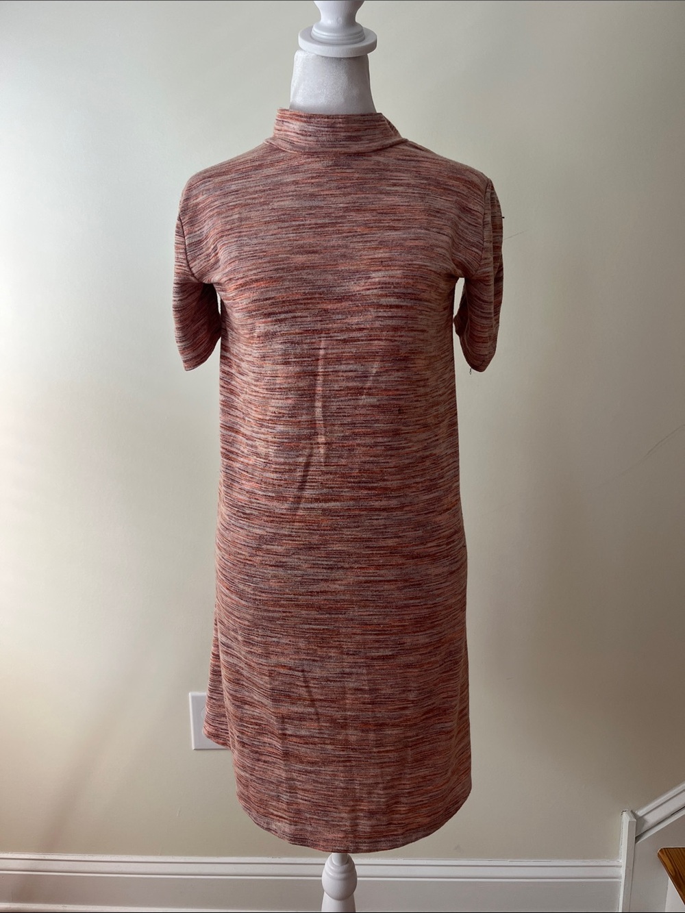 LOFT Short Sleeve Mock Neck Midi Dress